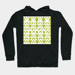 Green and White Graphic Pattern Hoodie